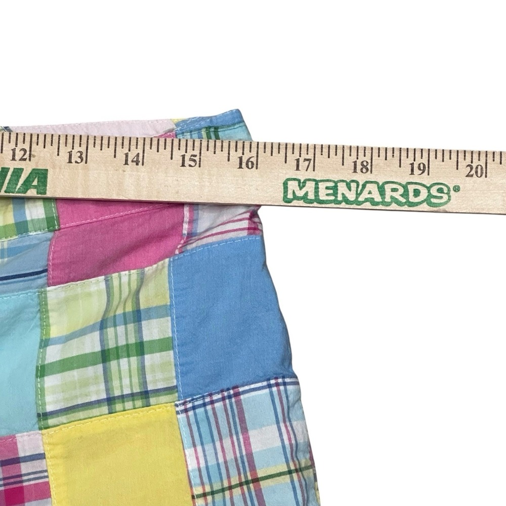 Womens Brooks Brothers 346 Pink Patchwork Madras Shorts Size 8 Cotton Preppy - Picture 4 of 9